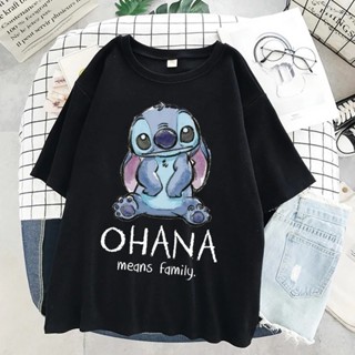 Camiseta Básica Feminina Stitch Ohana Família Fofo Moda Aesthetic camisa stitch em Oferta na Shopee