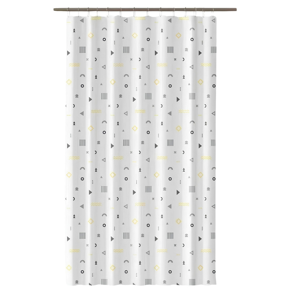 Cortina Box Banheiro Impermeável Antimofo Fosca 1,80m X 1,38m Com Ganchos Resistente Útil - Estampas