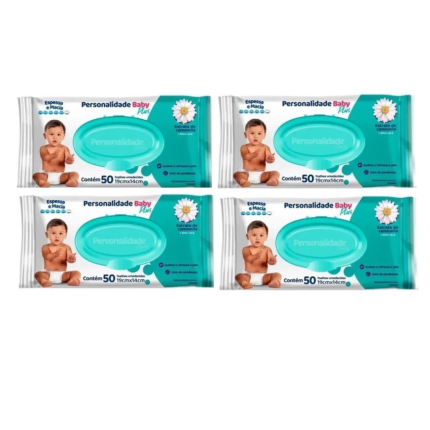 Kit 4 Toalhas Umedecidas Personalidade Plus 50 und - Eurofral