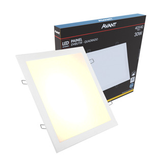 Painel Led Alu Slim 30W 3000k Emb. Quad 110v/220v 40cm Avant em Oferta na Shopee