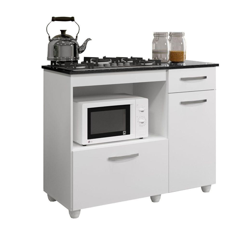 Balcão Cooktop 5 Bocas Violeta Kaiki Móveis Branco em Oferta na Shopee