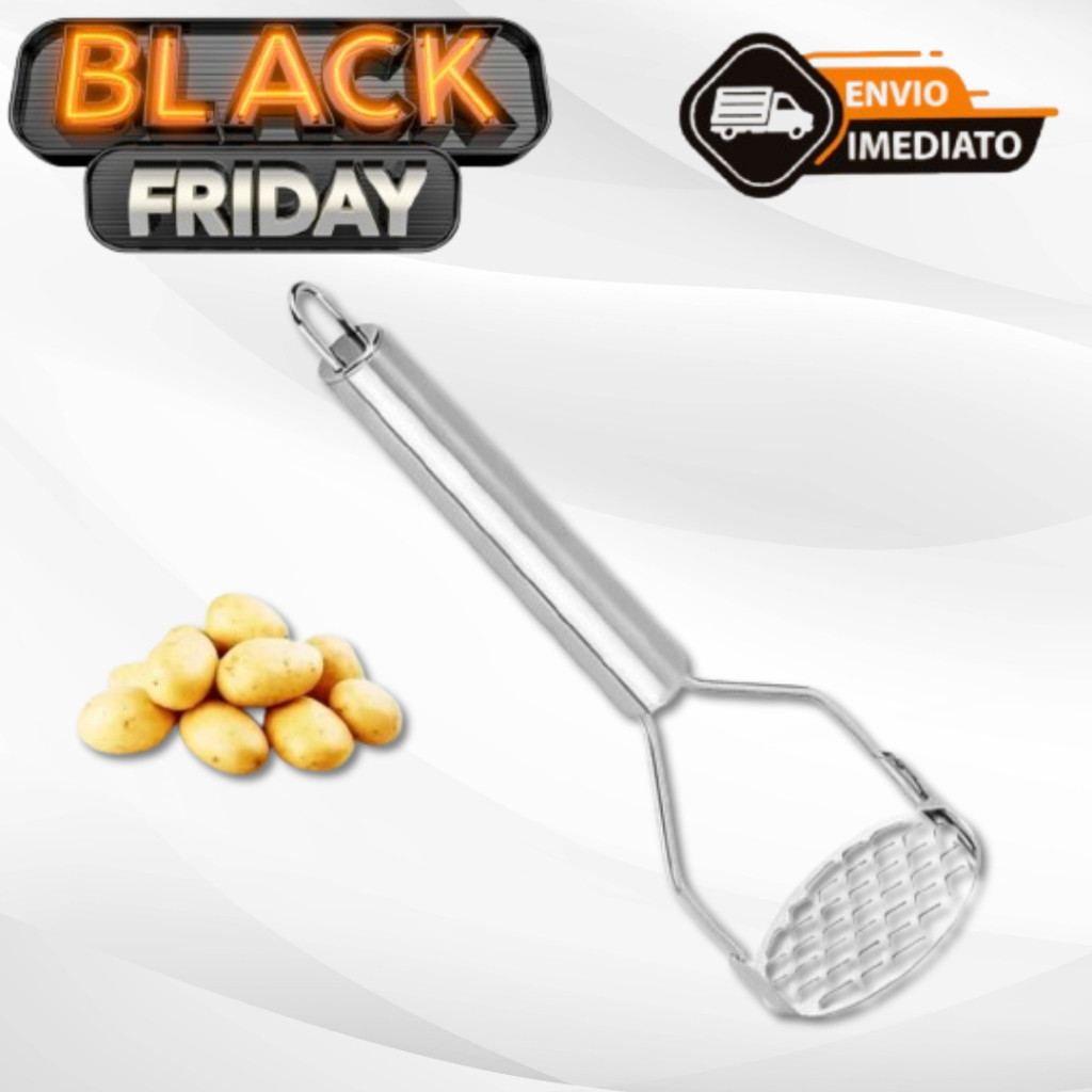 Amassador Espremedor de Batatas Legumes Feijão Cenoura Mandioquinha em Aço Inox Cabo Reforçado Envio Imediato