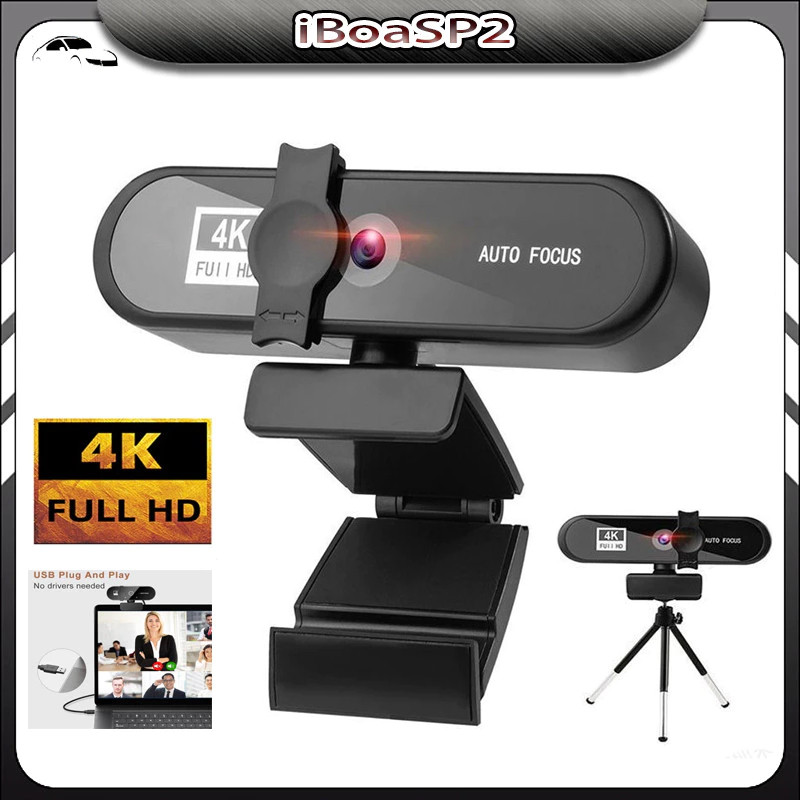 4K Webcam Mini Câmera 2K Full HD Com Microfone Autofoucus Web Para PC Computador Portátil Online em Oferta na Shopee