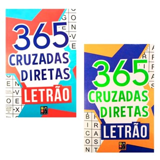 Kit 2 Livros - 365 Letrão Palavras Cruzadas Diretas | Vol. 1 + Vol. 2 | Letrão em Oferta na Shopee