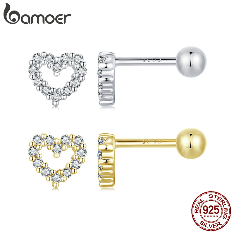 Bamoer 925 Sterling Sliver Brincos Coração Requintado Moda Joias Presentes Para Mulheres em Oferta na Shopee