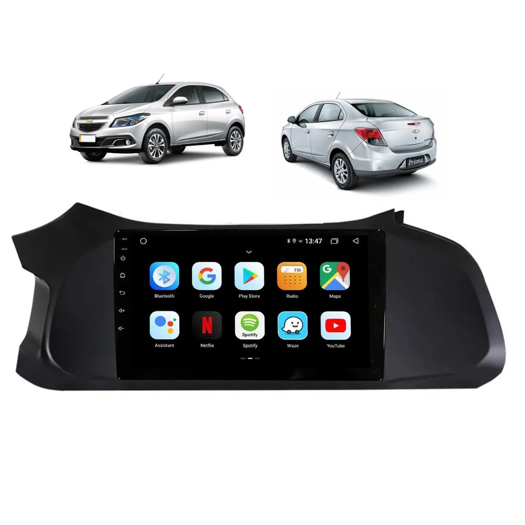 Kit Multimídia Onix Prisma Joy LS LT 2012 / 2019 9 Pol Android Carplay Gps 2/32GB - 915BR ROADSTAR