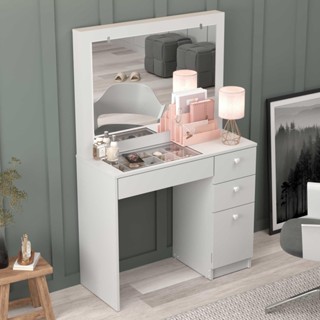 Penteadeira Ditália 4 Gavetas c/tampo de vidro PE-120 em Oferta na Shopee