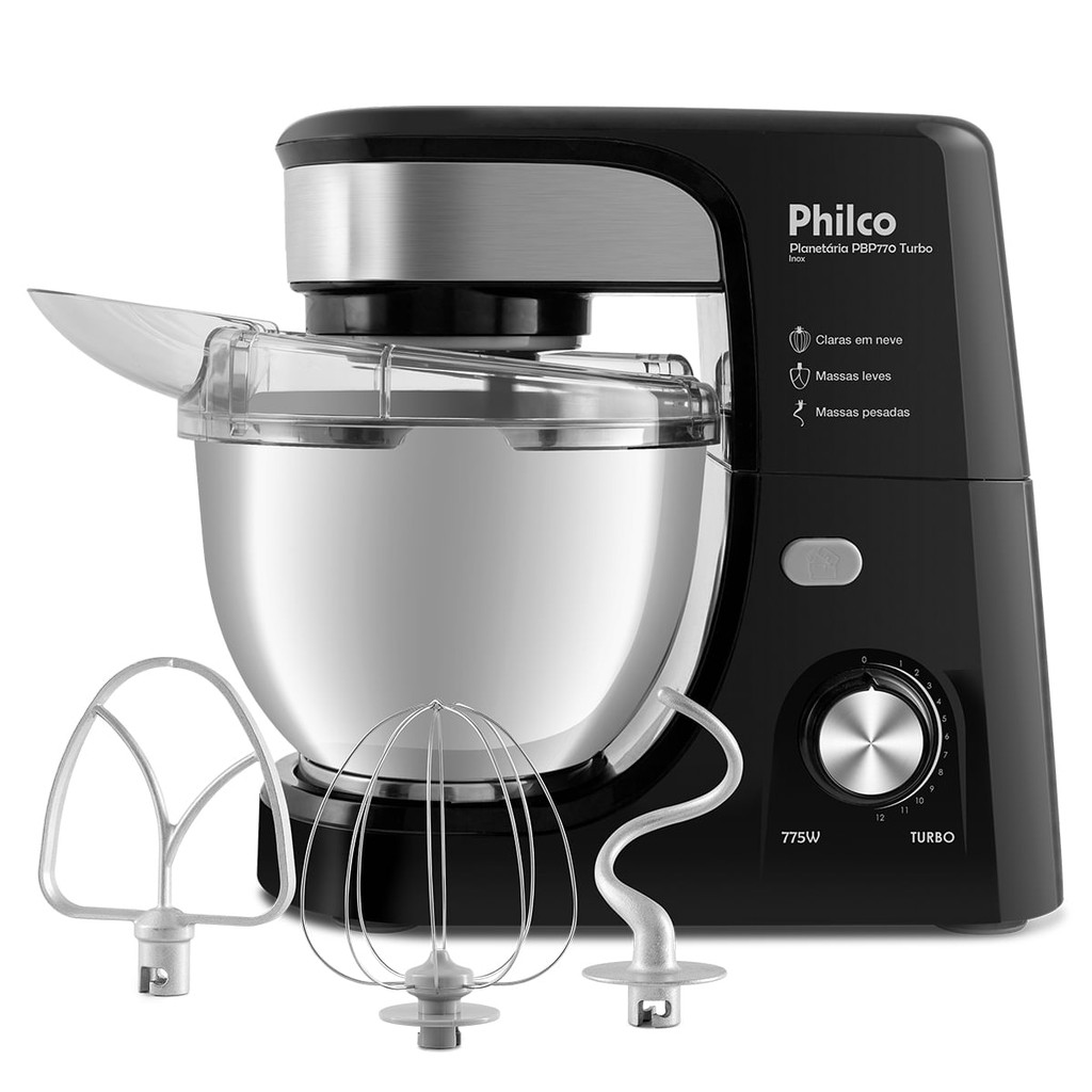 Batedeira Planetária Philco 775W 3 Batedores PBP770PI 