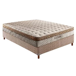 Conjunto Box Casal: Colchão Molas Paropas Ensacadas Eco Linho + Base CRC Suede Clean (138x188)