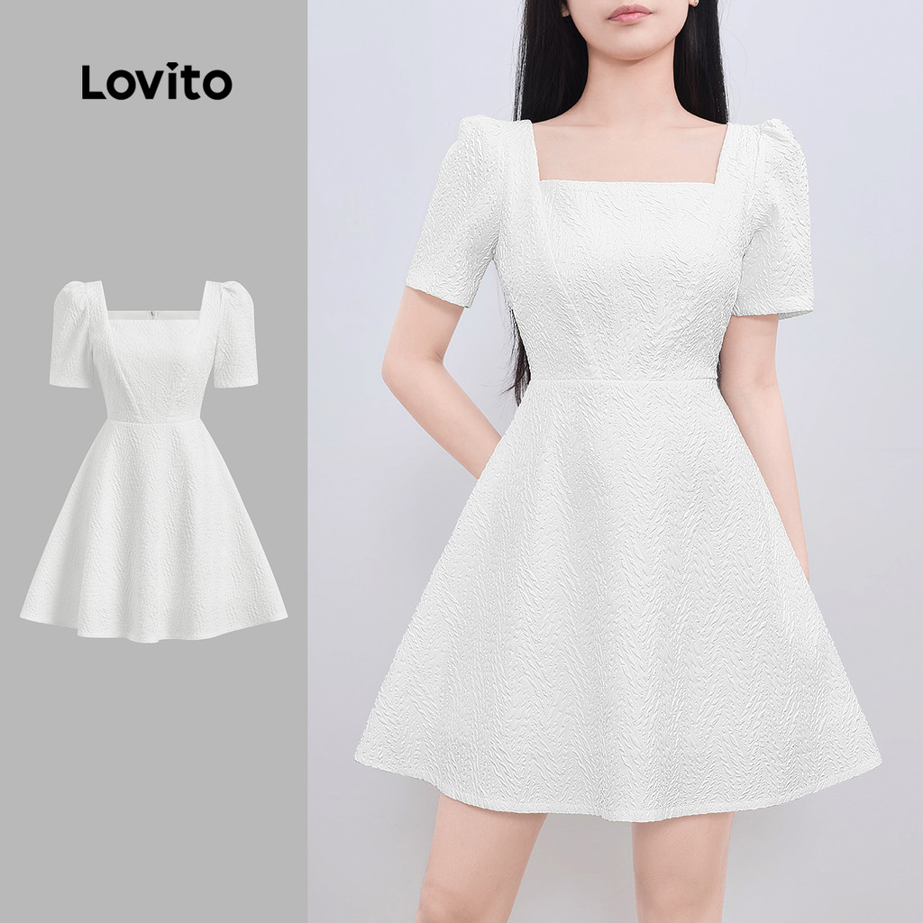Lovito Vestido Elegante De Camada Dupla Vestido De Verão/Primavera Para Mulheres L129AD1527 em Oferta na Shopee