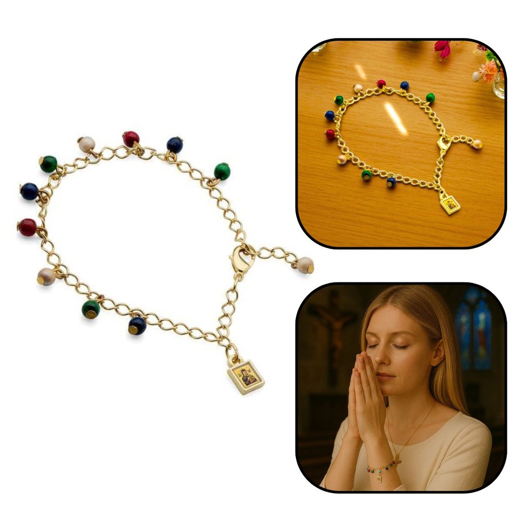 Pulseira Dezena Nossa Senhora do Perpétuo Socorro Colorida