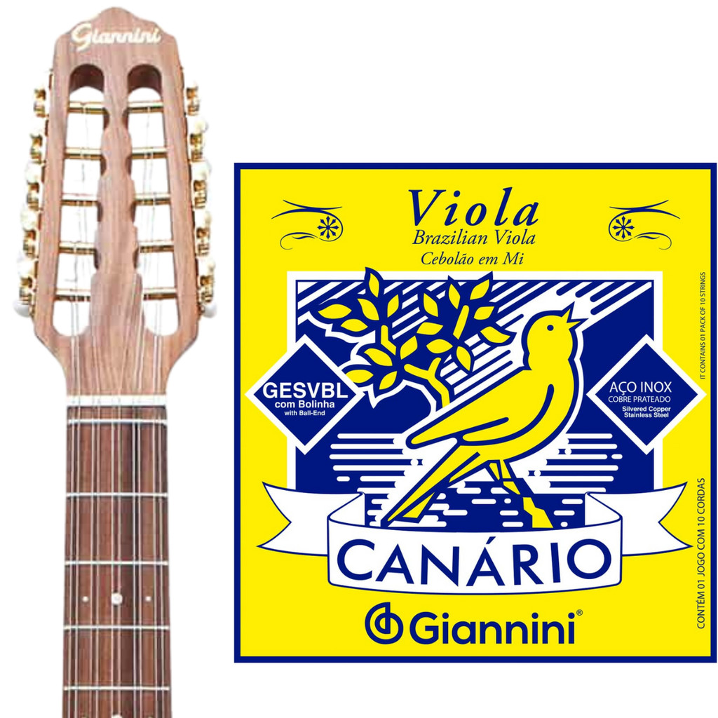 Encordoamento Viola Giannini Canário GESVBL Mi tensão Leve