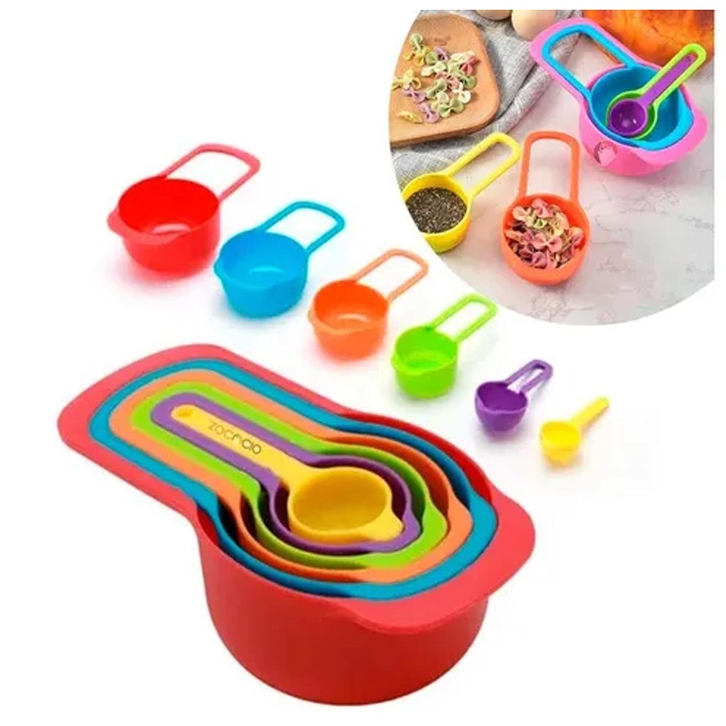 Kit 6 Colheres De Medidas Culinária Conjunto De Medidores Dosador Cozinha Temperos Cores Sortidas
