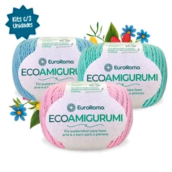 Kit Fio Eco Amigurumi EuroRoma 8/7 254m 160g c/ 3 Unidades