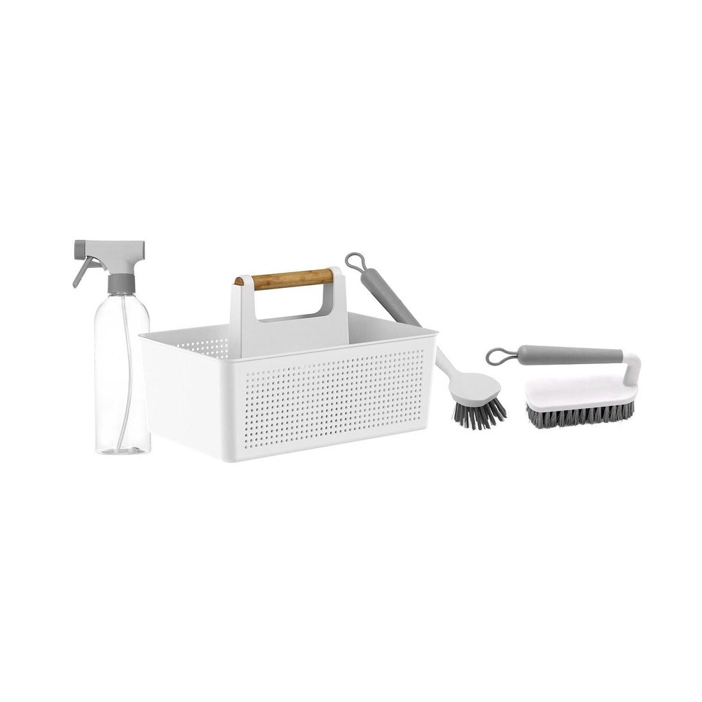 Kit de lavanderia Ou 4 peças Linha Flow - Branco em Oferta na Shopee