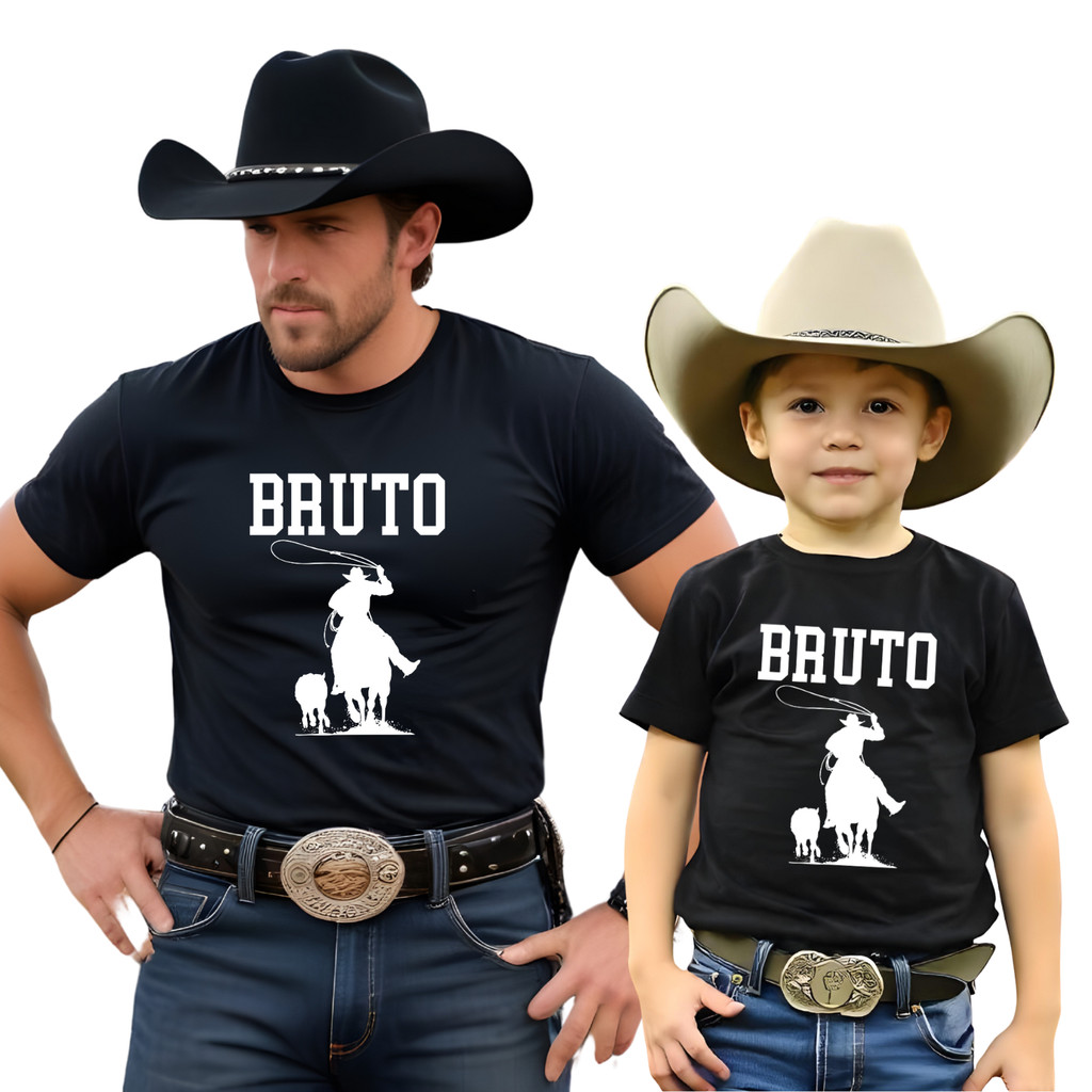 Kit Tal Pai Tal Filho Camiseta Bruto Cowboy Western Sertanejo Festa de Peão Moda Agro Country em Oferta na Shopee
