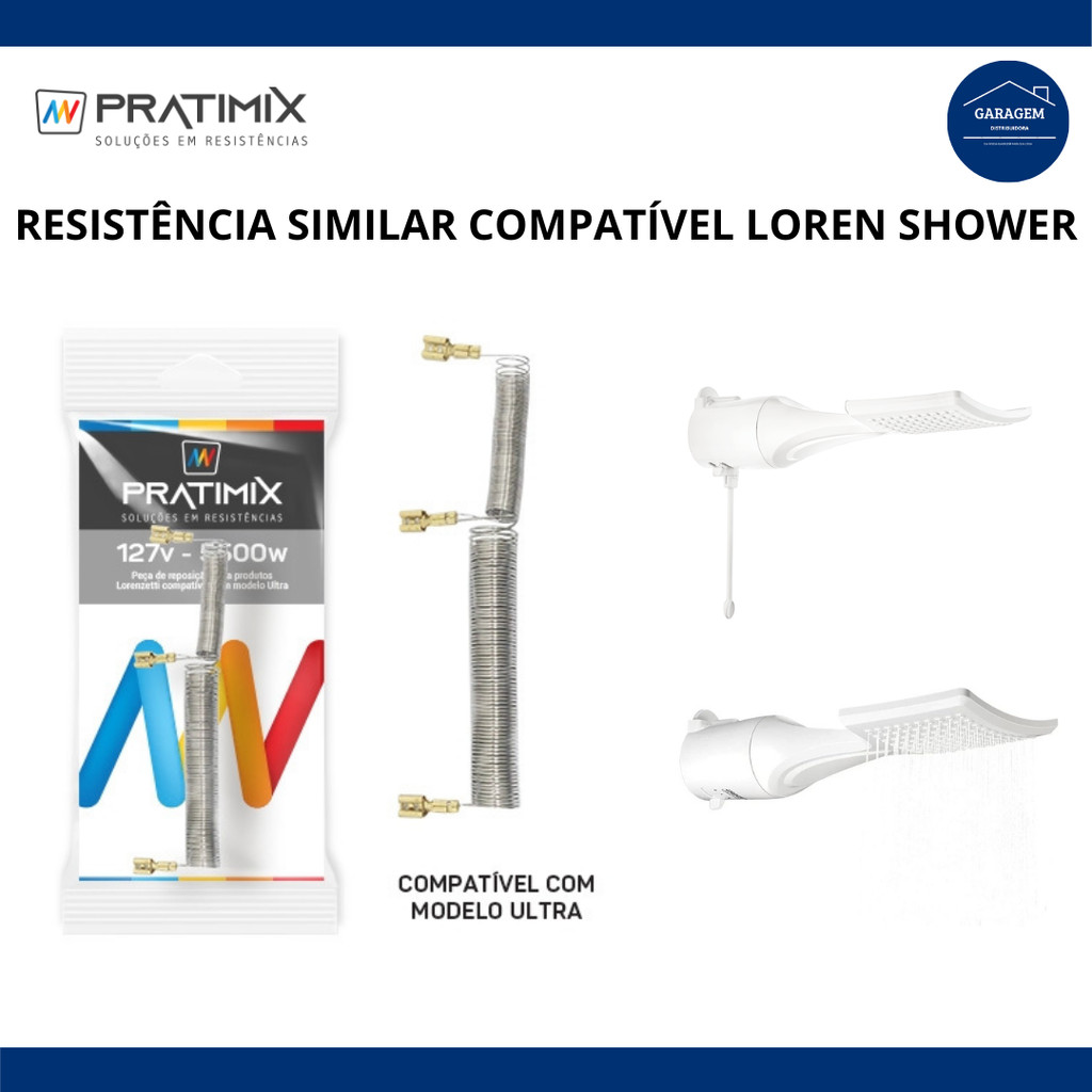 Resistência Loren Shower Ultra Chuveiro Lorenzetti 220v 7500w / 127V 5500w - Pratimix Similar em Oferta na Shopee