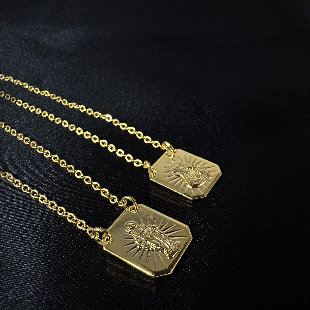 Escapulário Nossa Senhora masculino  do carmo Corrente  Banhado a Ouro 18k ou  Prata 925