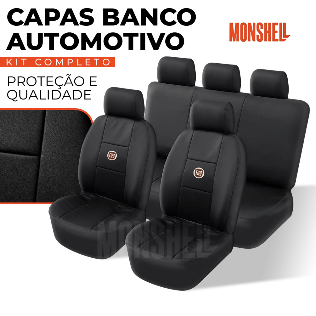 Capa para Banco Couro Carro Modelos Fiat Palio Uno Siena Idea Argo Cronos Tipo Strada Fiorino
