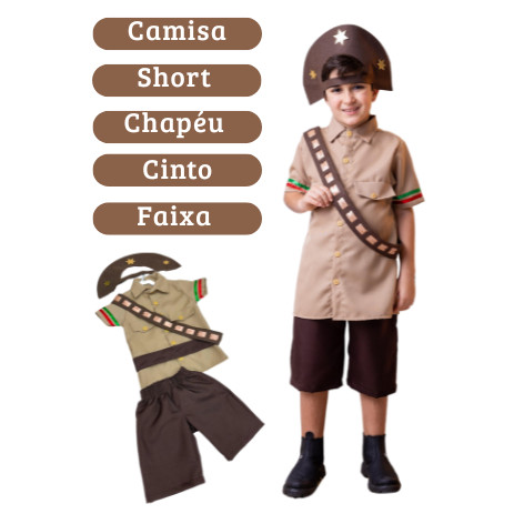 Fantasia Roupa Infantil Cangaceiro Lampião Completa Junino Festa