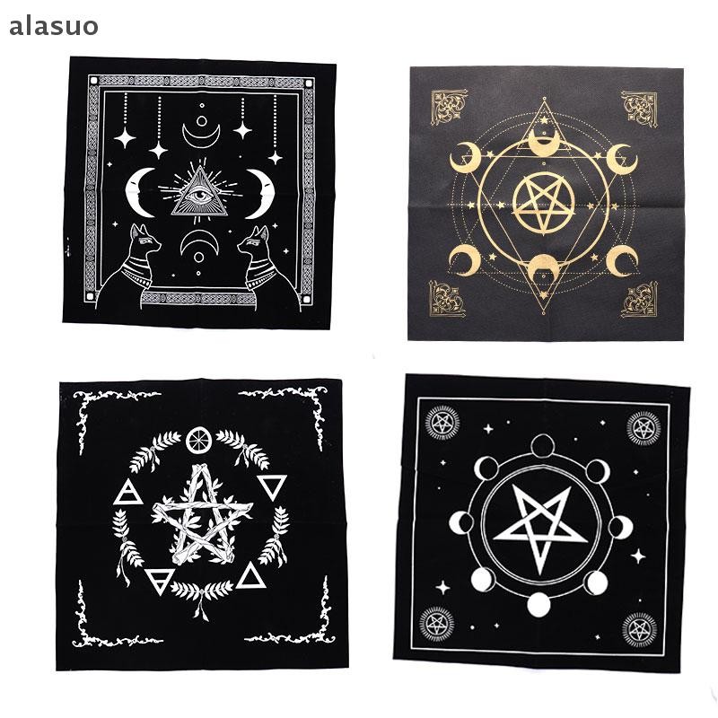 [alasuo] Toalha De Mesa De Tarô Pentagramas De Lua Tripla Pano De Altar Pagão Flanela [BR]