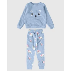 Pijama Infantil Menina Urso-Polar Em Fleece Malwee Kids