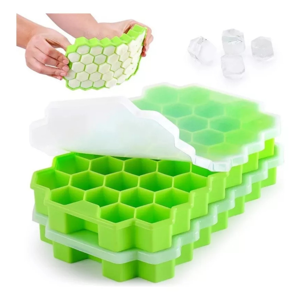 Forma de Gelo Silicone Chocolate Bombom Drink Whisky Top Hexagono Colméia 32 Cavidades