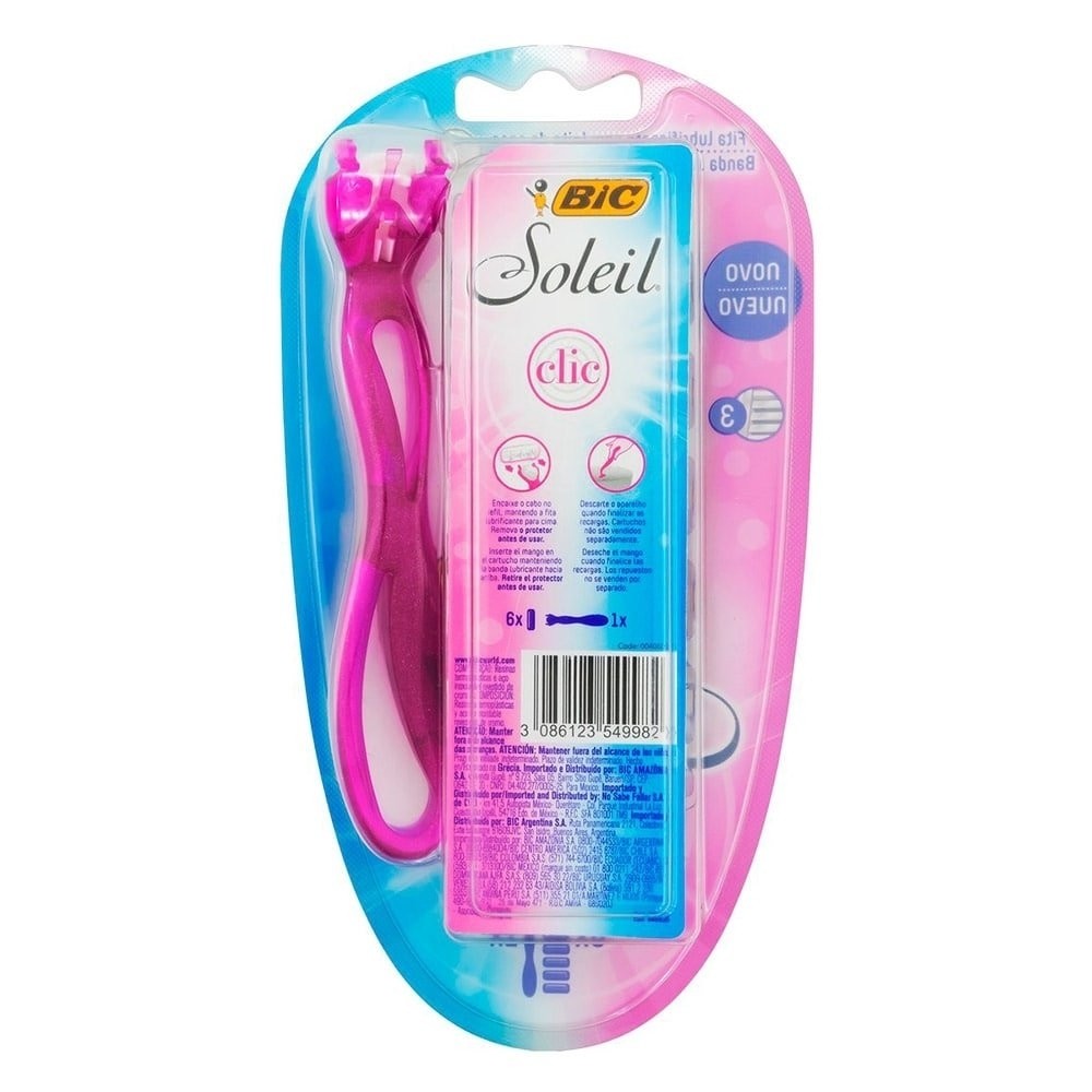 Aparelho Bic Soleil Clic Feminino + 6 Cargas