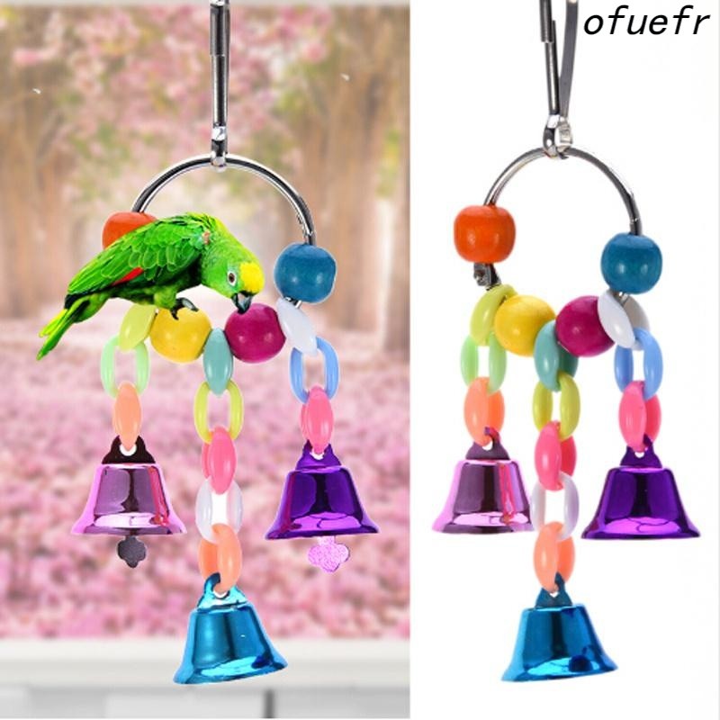 Animal De Estimação Pássaro Sino Corda Suspensão Ponte Corrente Papagaio Brinquedos Pendurado Esquilo Periquito Gaiola