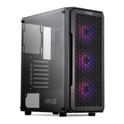Gabinete Gamer Pichau Apus RGB, Mid-Tower, Lateral de Vidro Temperado, 3 Fans, Preto, PG-APS-RGB01