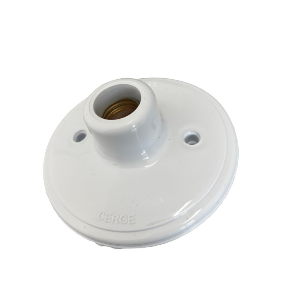 Kit 05 Plafon Branco Bivolt Redondo Luminaria Bocal de Teto