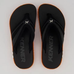 Chinelo Kenner Kivah New Force Preto e Laranja