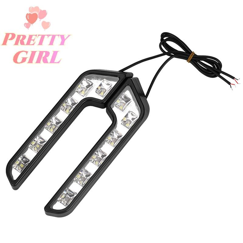 [Pretty ggirl] 1 Pcs Circulação Diurna 12V 6 Luzes LED Lâmpada De Condução Em Forma De L Luz De Nevoeiro Para Carro À Pr