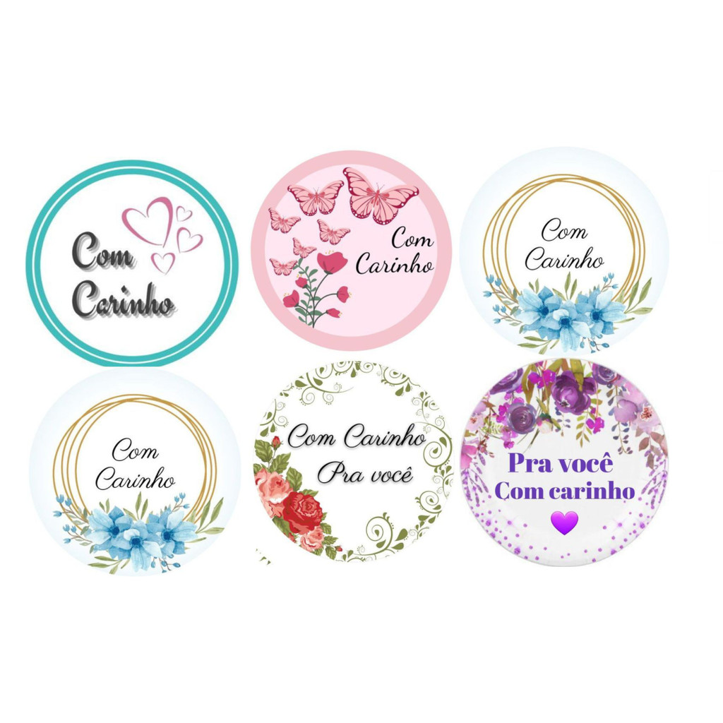 100 Etiquetas Adesivos Com Carinho Cliente 4x4