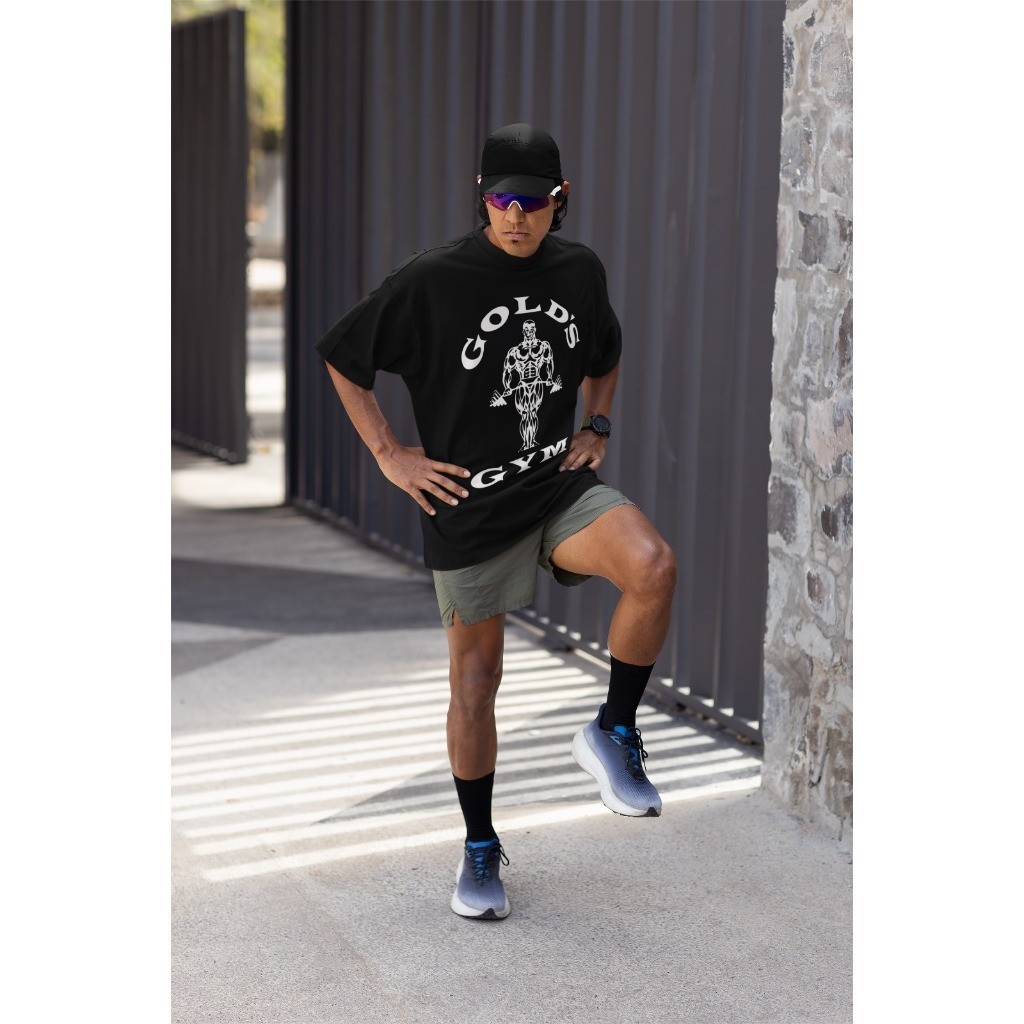[Camiseta Premium em Algodão Puro]GXG Camiseta Oversized Treino Academia Bodybuilder Camisa OldSkool Gold Gym Maromba No