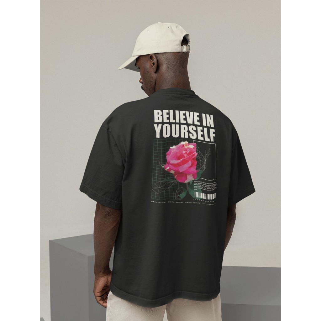 Camisa Camiseta Oversized Streetwear Masculino Algodão Estilo Urbano Treino  Preto e Off Whte Estampado - BELIEVE