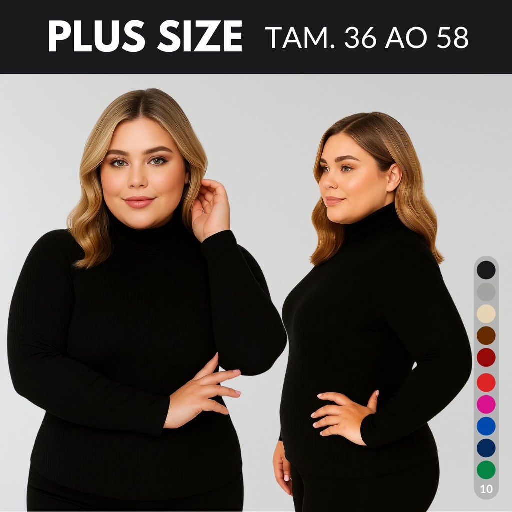 Blusa De Frio Feminina Plus Size Blusa Segunda Pele Feminino Blusa Manga Longa Feminina