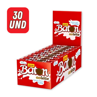 Chocolate Baton Caixa 30 Unidades Ao Leite 16g Garoto Bombom Tradicional Doce Cacau Bastão Pack Lembrancinha em Oferta na Shopee