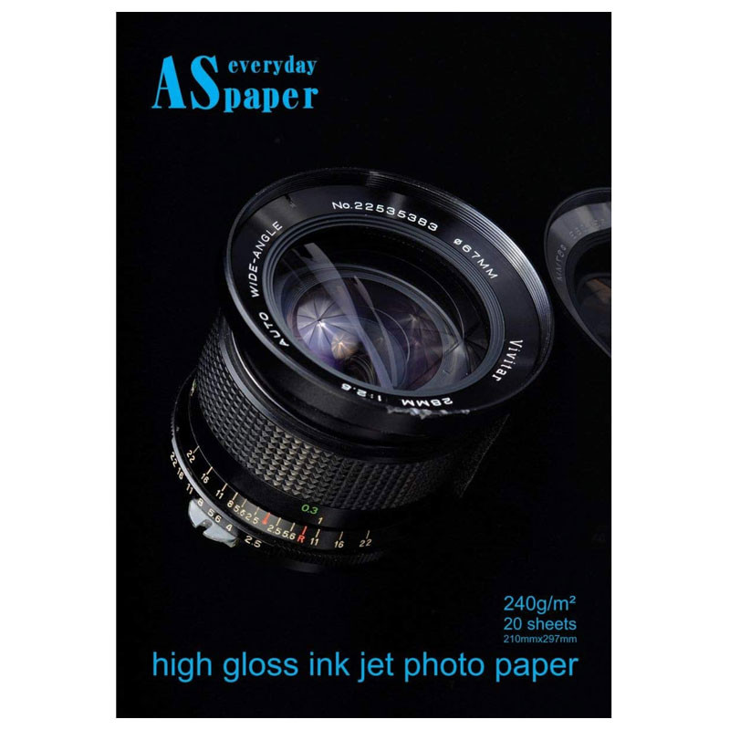 Papel fotográfico glossy paper A4 240g com 20 folhas 8363 Usa Folien