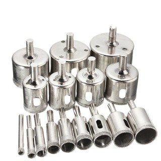 Kit 16 Brocas Diamantadas Serra Copo para Vidro Granito Cerâmica 6-50mm Acessórios Inclus…