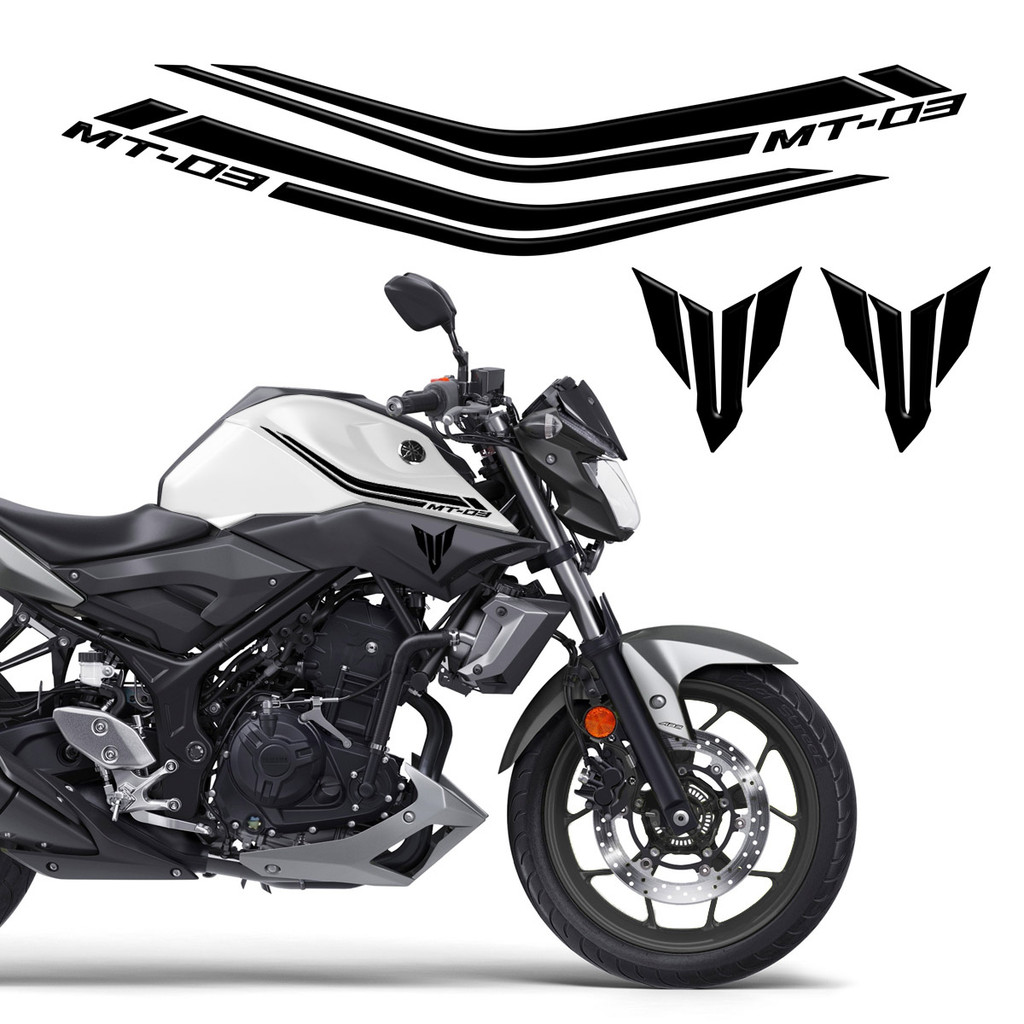 Adesivo Yamaha Mt-03 2016/2018 Faixas Tanque Preto Resinado
