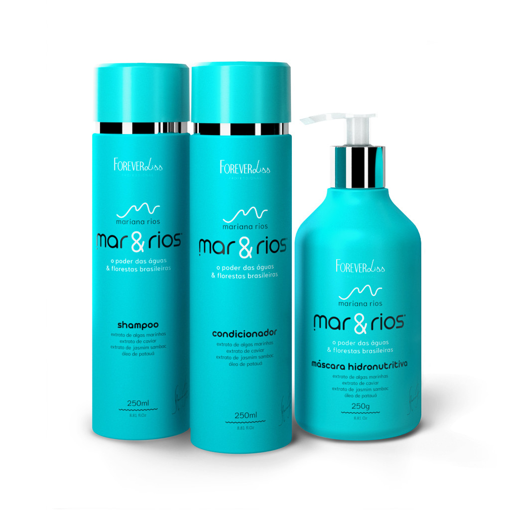 Kit Shampoo Condicionador e Máscara Mar&Rios Forever Liss