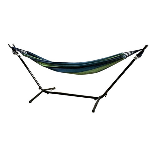 Rede Descanso Suporte Desmontável Camping Área Lazer Azul