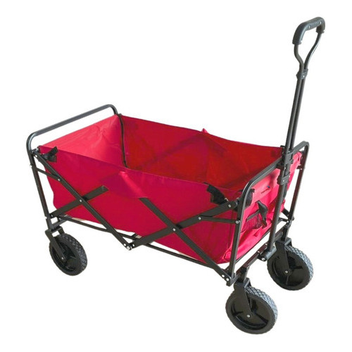 Carrinho Dobrável Articulado Camping Praia Pesca 80 Kg Vermelho