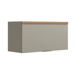 Armário Aéreo Cozinha 80 Cm Allure 2 Portas 100% Mdf Jequitibá/Gris Fosco - Linea Brasil