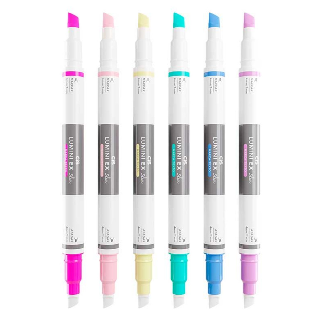 Marca Texto Lumini Ex Slim - Cis 6 cores — imagem 2 de 2