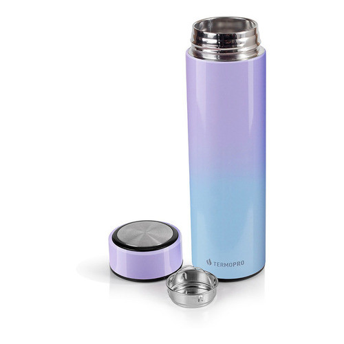 Garrafa Squeeze Termico Aço inox Filtro Inox Tie Dye 500ml Água Suco Chá Café Termopro