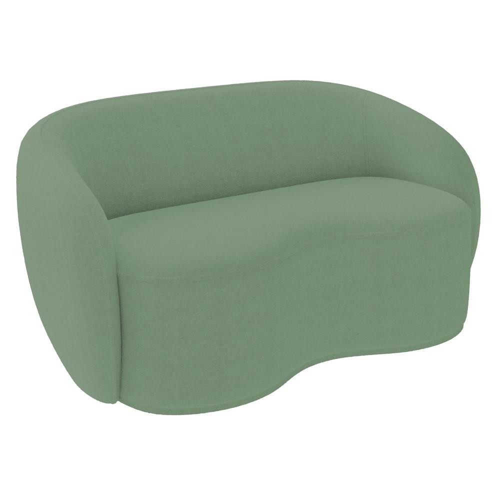 Sofá 2 Lugares Living Orgânico Sala de Estar 160cm Garbin Z08 Boucle Verde - Mpozenato