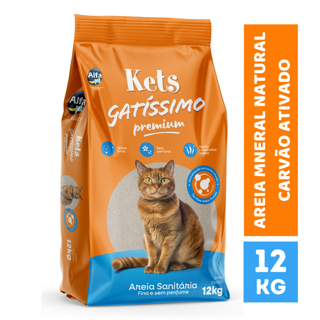 Areia Sanitária Gatissimo 12kg l 4kg para Gatos Alto Rendimento Elimina Odores