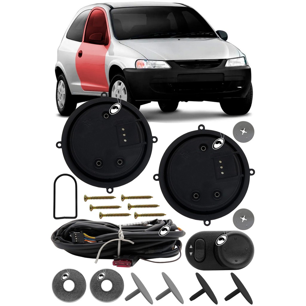Kit Retrovisor Elétrico Simples tragial Celta G1 2000 a 2005 2 Portas